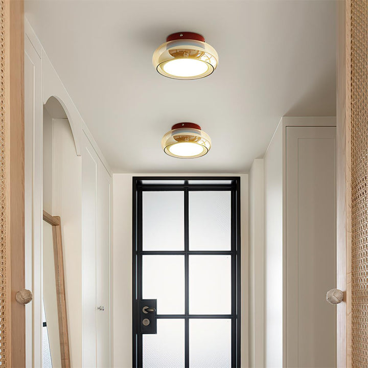 June Retro Glass Flush Mount Ceiling Light | LED Indoor Lamp
