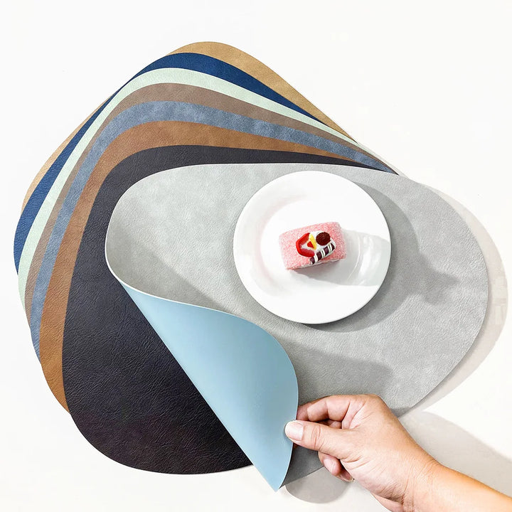 NordicDrop | Double-Sided Faux Leather Placemats | Non-Slip &amp; Heat Resistant