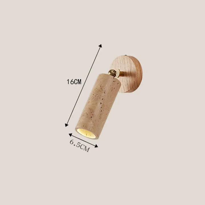 Huangdong Wall Lamp | Wabi-Sabi Travertine &amp; Wood Light