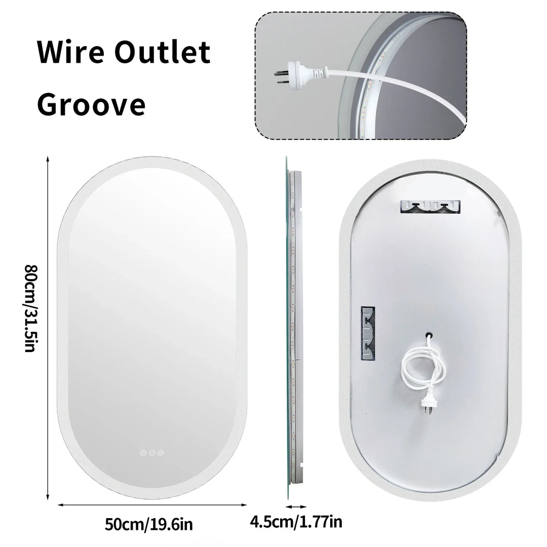 LumoOval | Oval LED Bathroom Mirror | Anti-Fog &amp; Dimmable Backlit Design