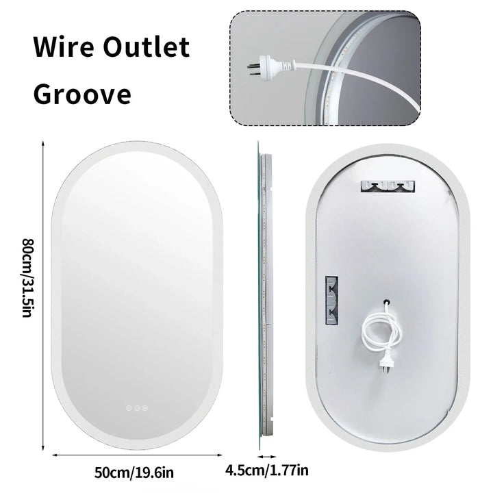 LumoOval | Oval LED Bathroom Mirror | Anti-Fog &amp; Dimmable Backlit Design