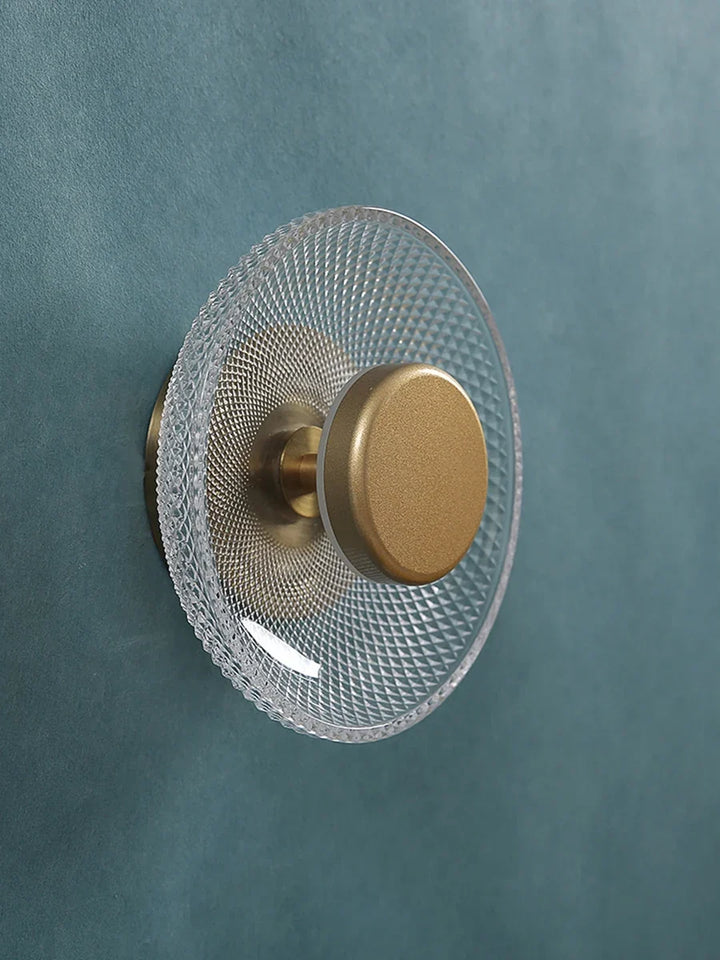 Modern colored Glass Wall Lamp | Textured LED Disc Light