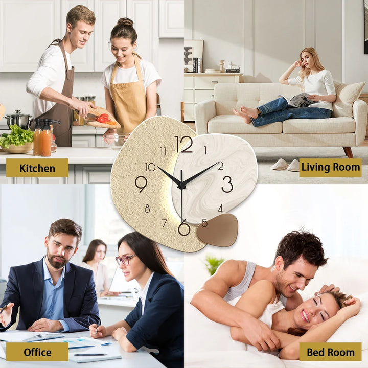 TempoStone | Modern Simple Wall Clock | Silent Quartz Design