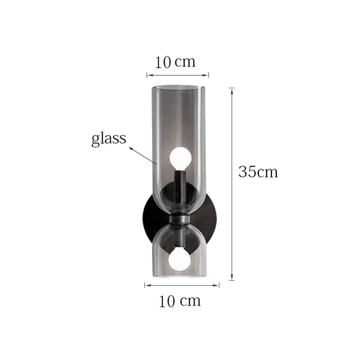 Nordic Glass Wall Lamp | Smoked Tube Design