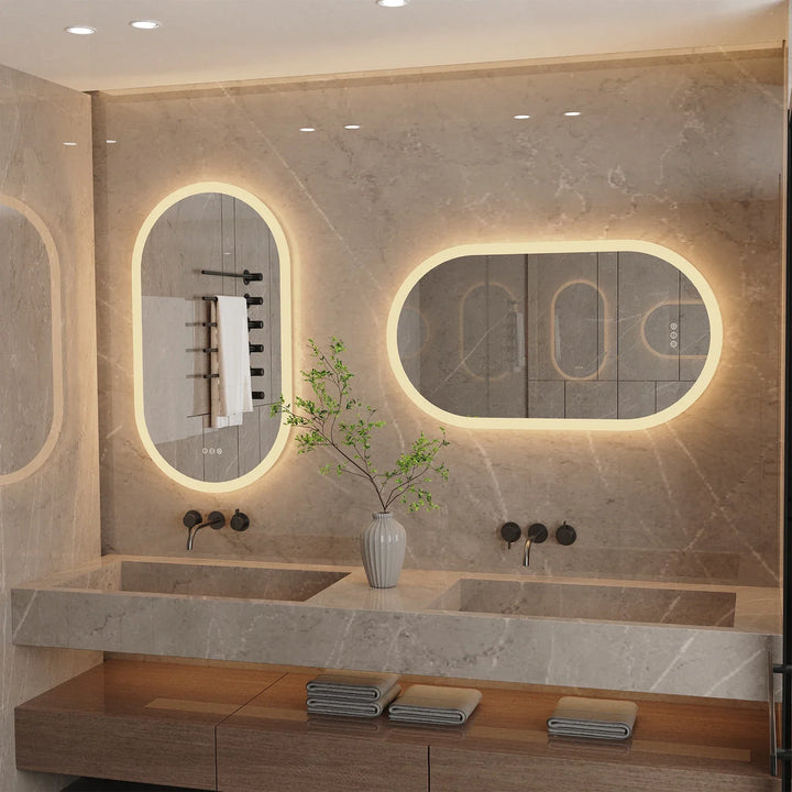 LumoOval | Oval LED Bathroom Mirror | Anti-Fog &amp; Dimmable Backlit Design