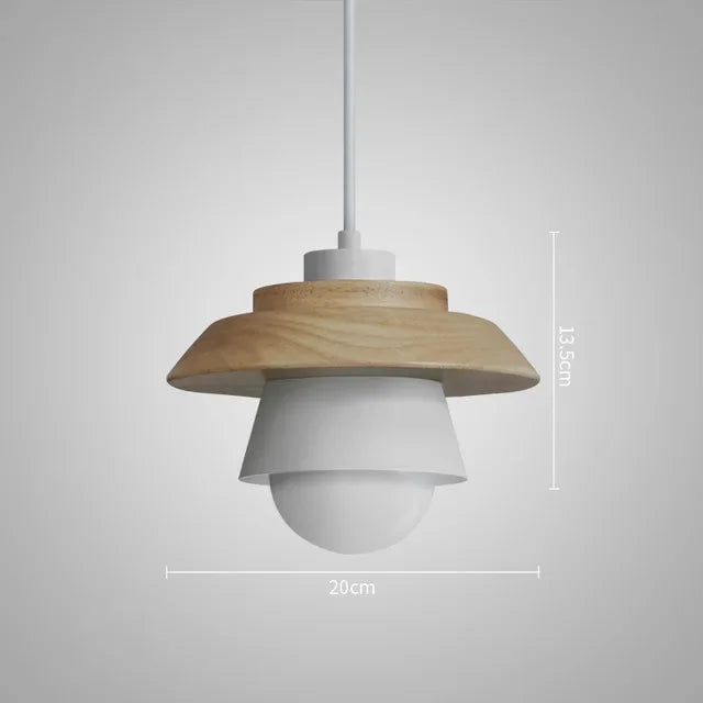 Nordic Wood Pendant Light | colorful Macaron Design