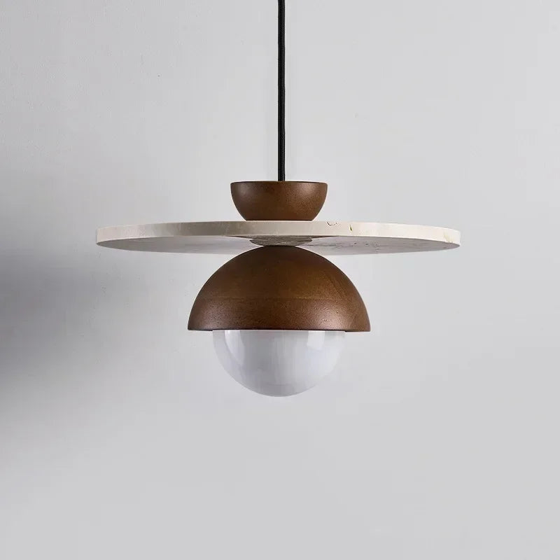 Denmark Pendant Light | Walnut &amp; Stone LED Chandelier
