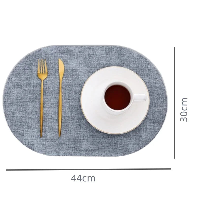 LinoMat | Oval Faux Leather Placemats | Heat Resistant &amp;amp; Non-Slip