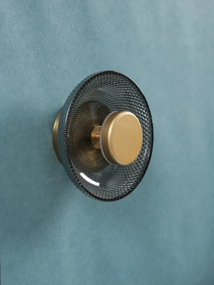 Modern colored Glass Wall Lamp | Textured LED Disc Light