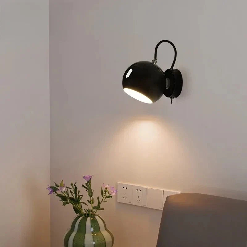 Nordic Cream Wall Lamp | Adjustable Dome Light
