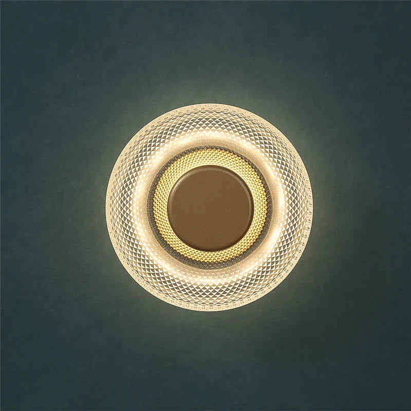 Modern colored Glass Wall Lamp | Textured LED Disc Light
