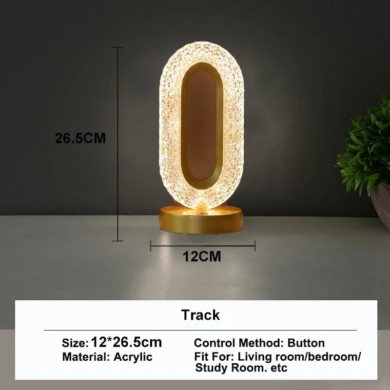 Stellora | 3D Crystal LED Night Light | Rechargeable Touch Dimming Lamp