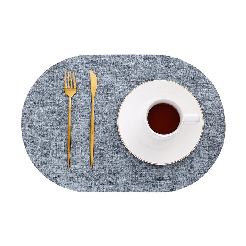 LinoMat | Oval Faux Leather Placemats | Heat Resistant &amp;amp; Non-Slip
