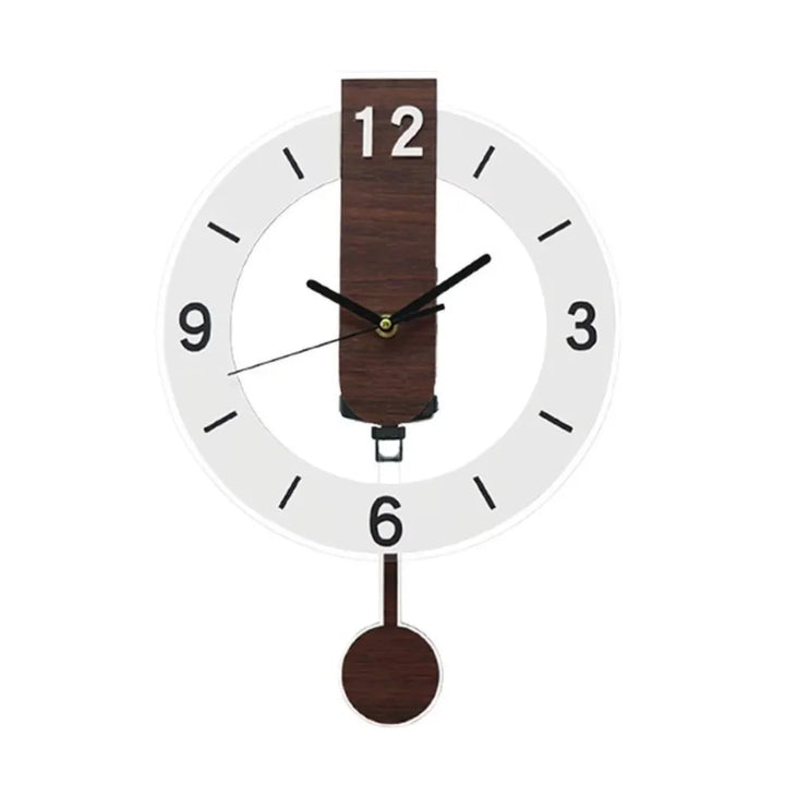 Minimalist Pendulum Wall Clock | Modern Acrylic &amp; Wood Design