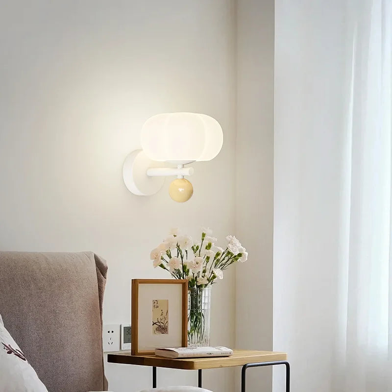 Nordic Pumpkin Wall Lamp | Modern Glass &amp; Metal Sconce