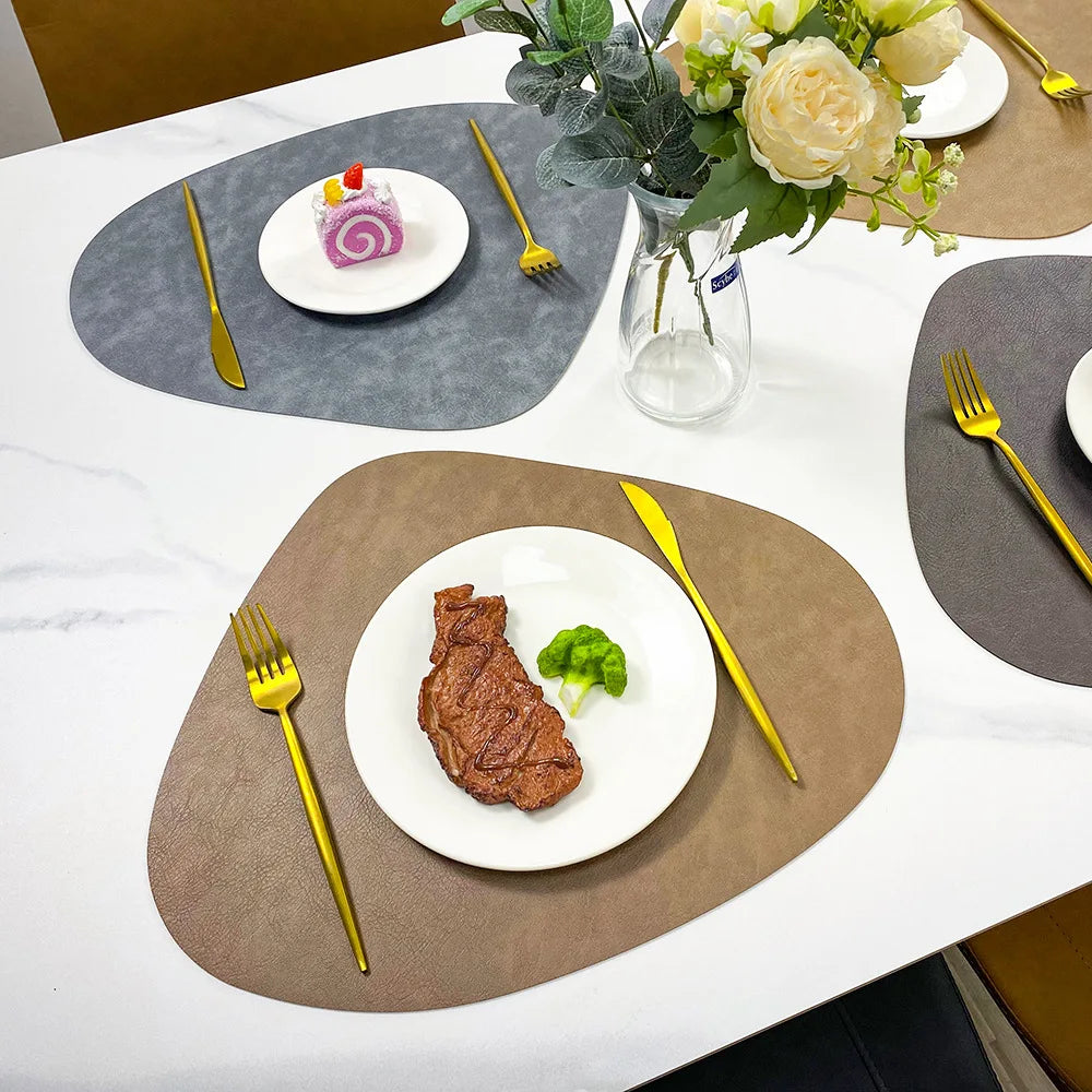 NordicDrop | Double-Sided Faux Leather Placemats | Non-Slip &amp; Heat Resistant