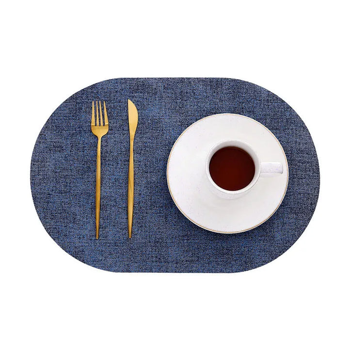 LinoMat | Oval Faux Leather Placemats | Heat Resistant &amp;amp; Non-Slip
