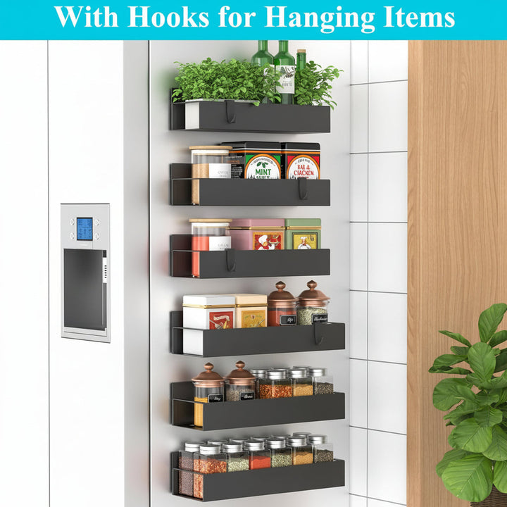 Magnetic Spice Rack Refrigerator Organizer Set Kitchen Storage