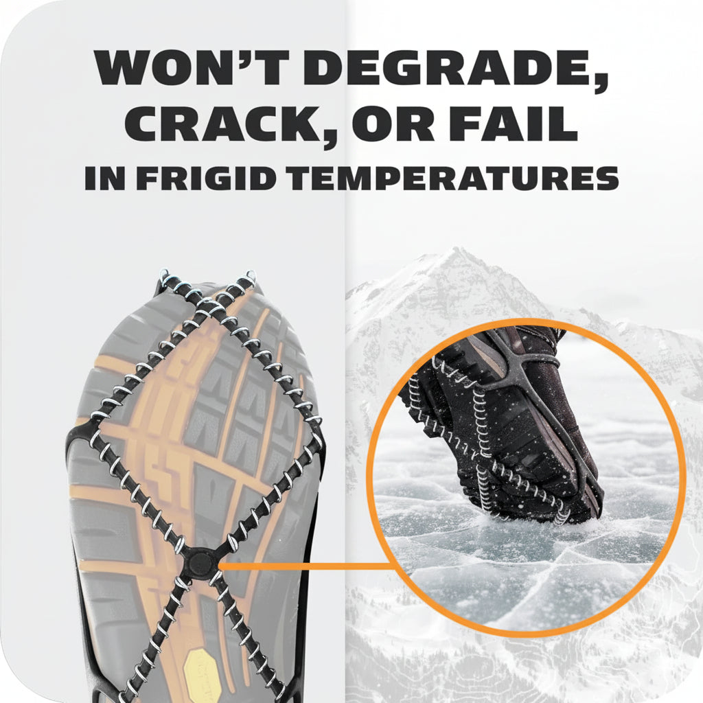 Ice Cleats Traction Spikes Shoes Steel Coil Anti Slip Grips