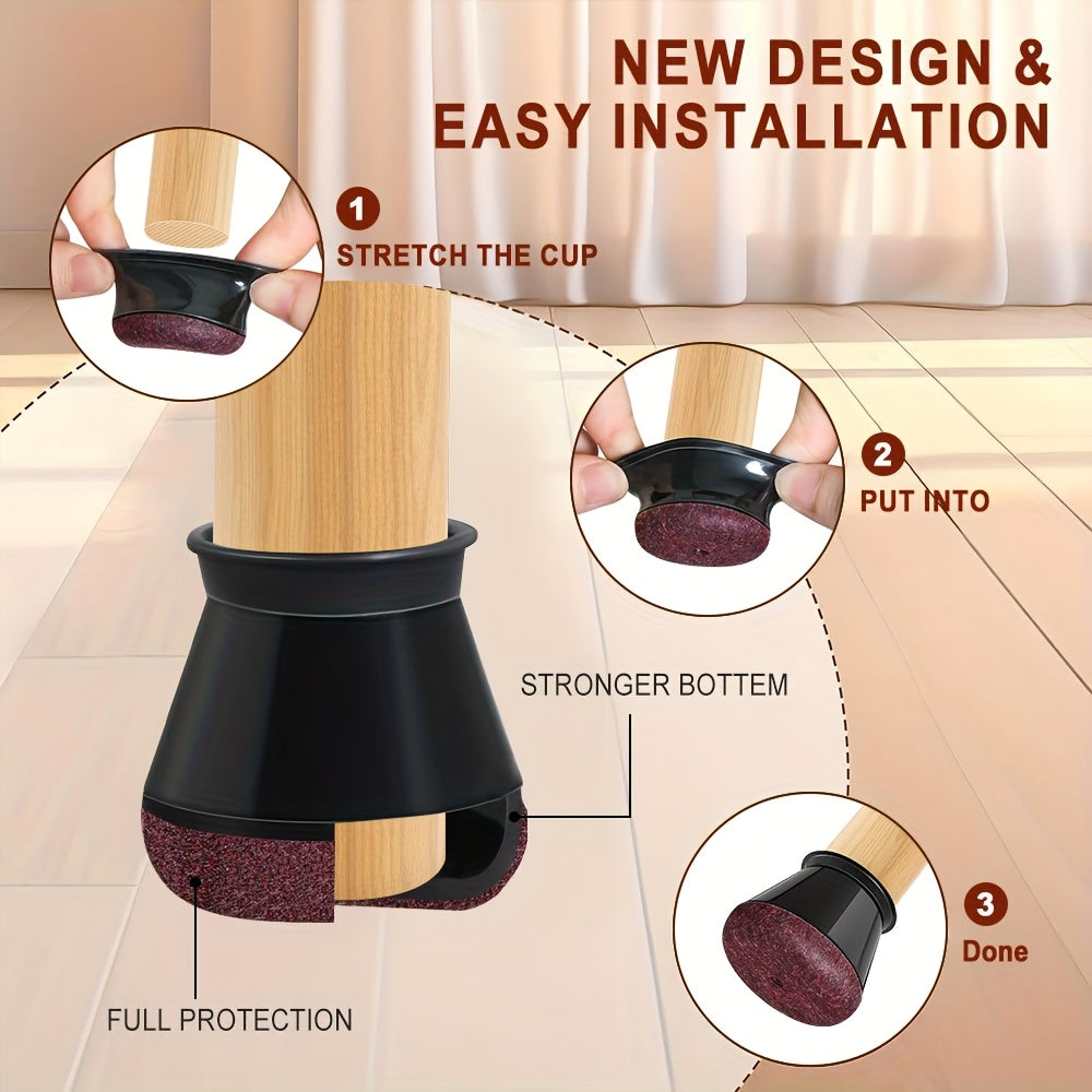 Chair Leg Floor Protectors Silicone Anti Scratch Furniture Caps