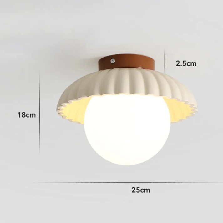 Iron Hallway Ceiling Light | Modern Glass &amp; Metal Flush Mount