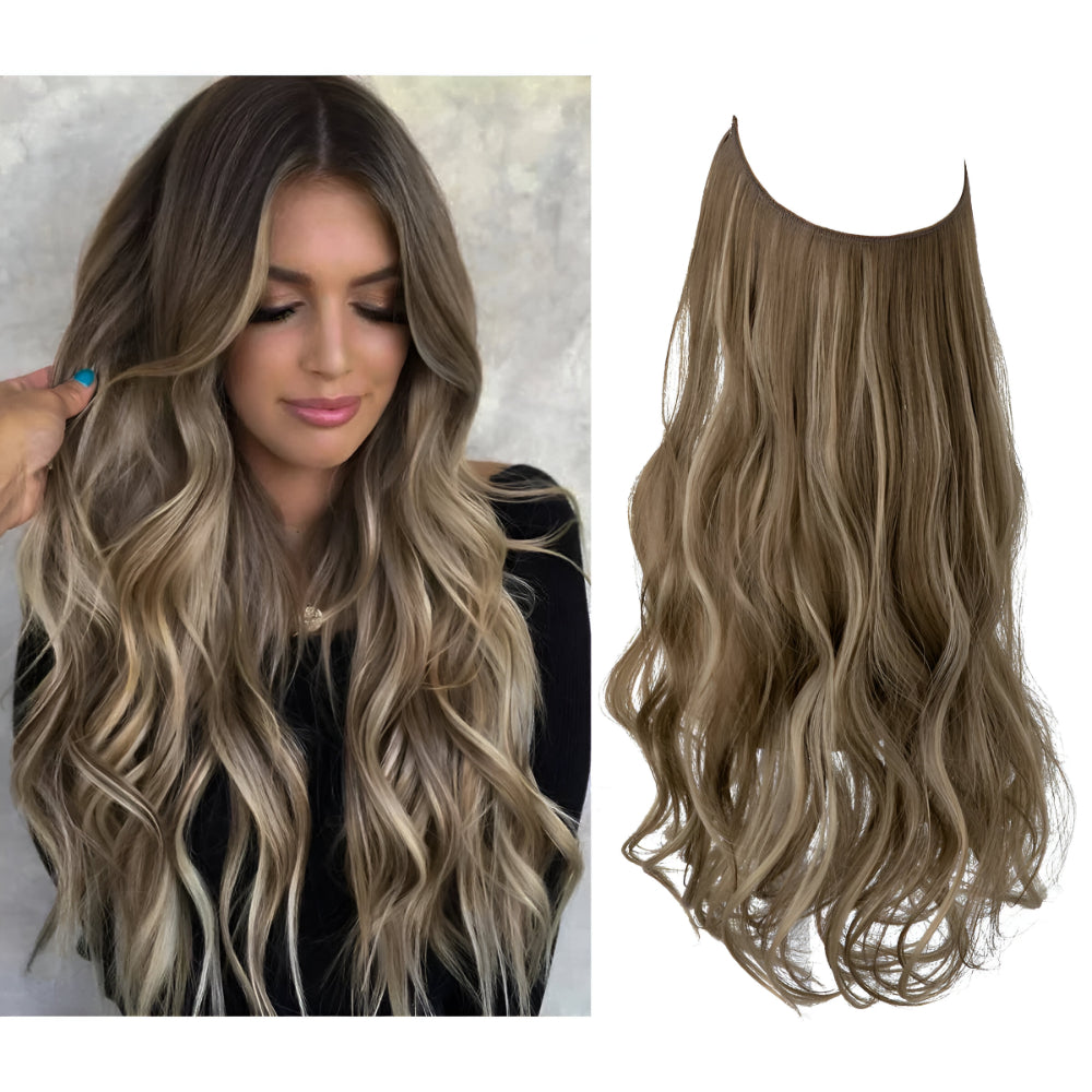 Hair Extensions Natural Wavy Human Hair Clip-In Long Volume Set