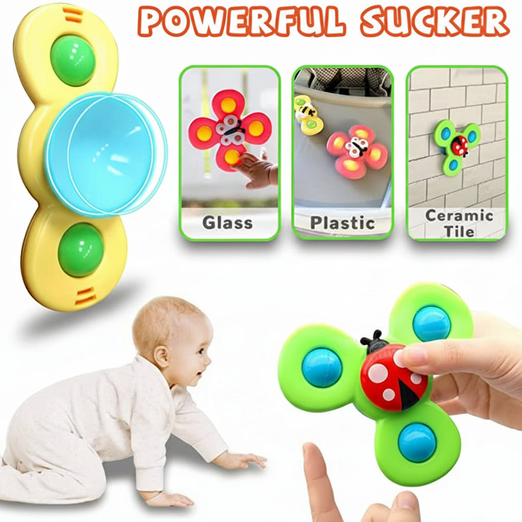 Baby Toy Suction Spinner Sensory Toy Bath High Chair