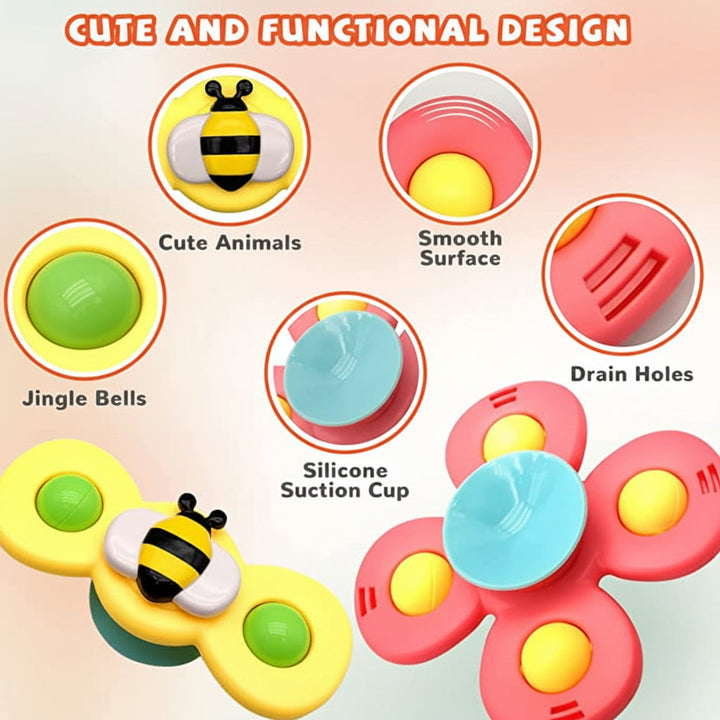 Baby Toy Suction Spinner Sensory Toy Bath High Chair