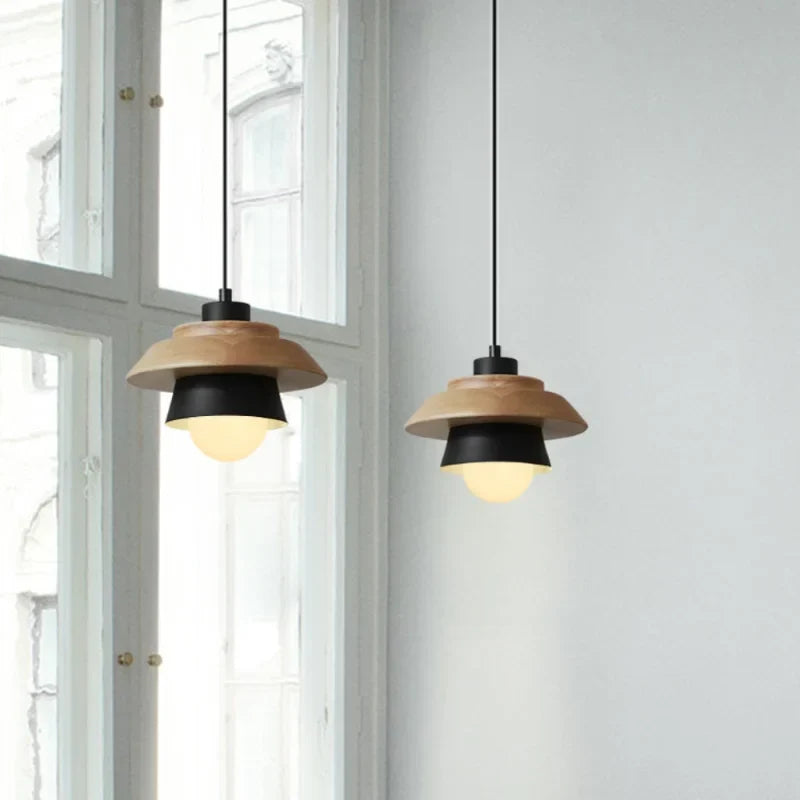 Nordic Wood Pendant Light | colorful Macaron Design
