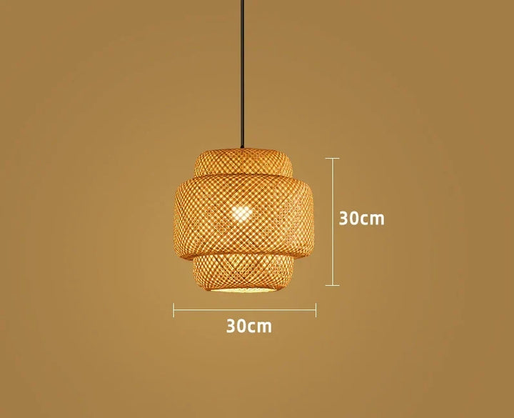 Natural Bamboo Pendant Lamp | Handwoven Rattan Light Fixture