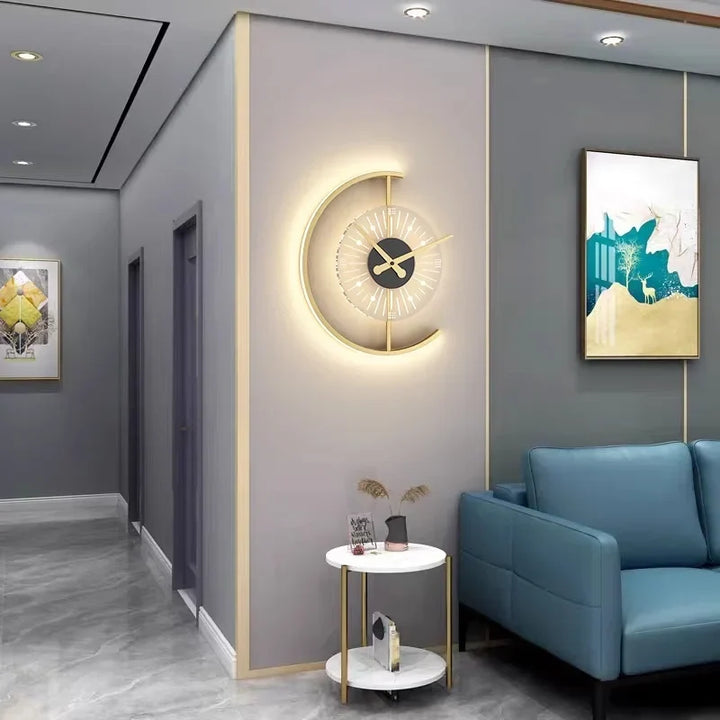 Lunaris Wall Lamp Clock | Post-Modern LED Sconce