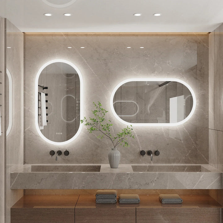 LumoOval | Oval LED Bathroom Mirror | Anti-Fog &amp; Dimmable Backlit Design