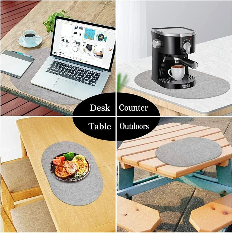 LinoMat | Oval Faux Leather Placemats | Heat Resistant &amp;amp; Non-Slip