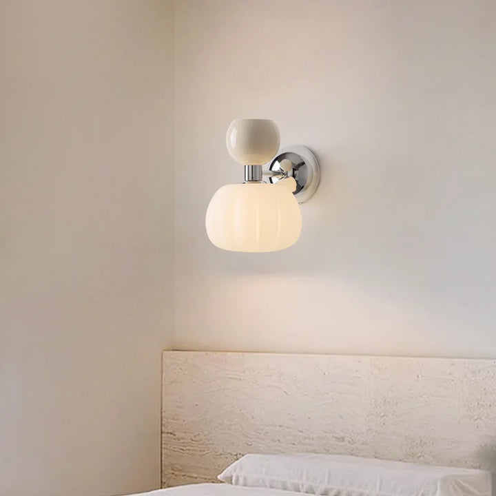 Nordic Pumpkin Wall Lamp | Modern Glass &amp; Metal Sconce