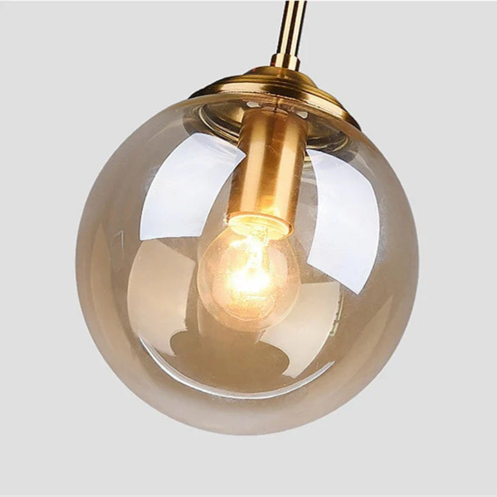 Modern Nordic Glass Globe Pendant Light | Amber, Smoke gray, Clear Glass