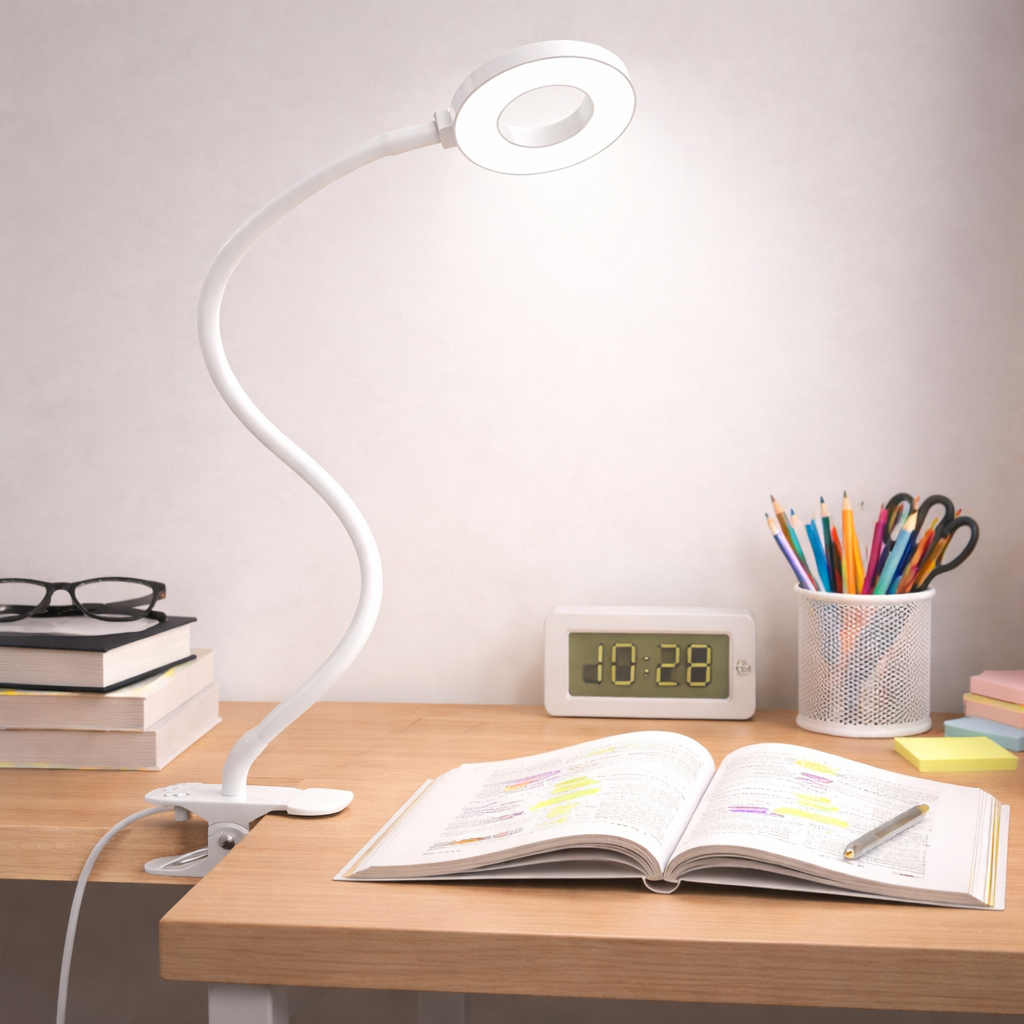 Desk Lamp Clip Flexible LED Reading Light 3 color Modes