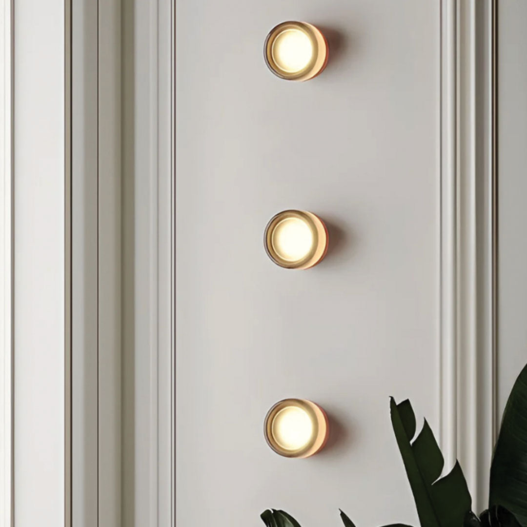 Applique Murale LED Dimple, Verre Texturé, Ø10–12cm