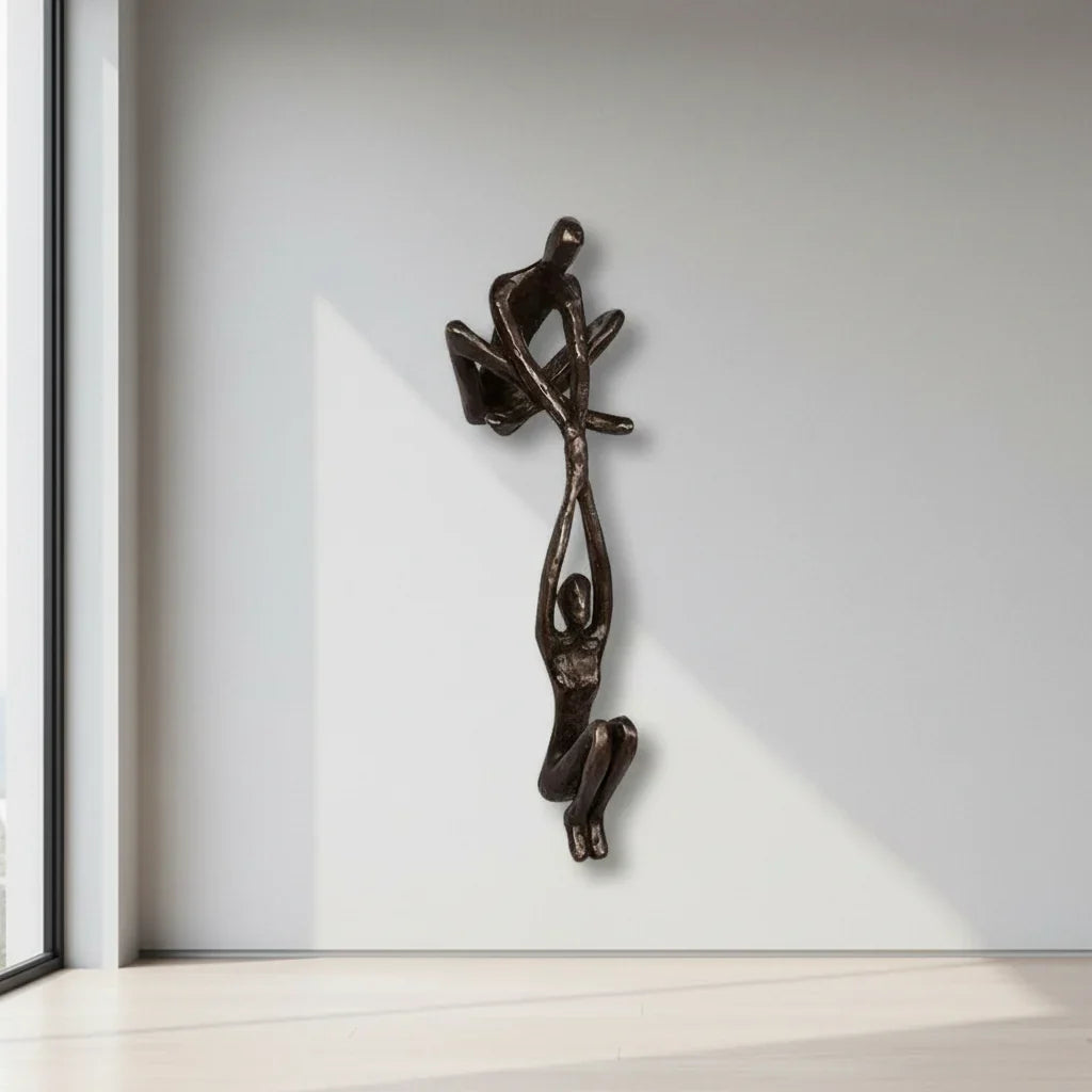 Wall Art Romantic Resin Couple Sculpture Decor