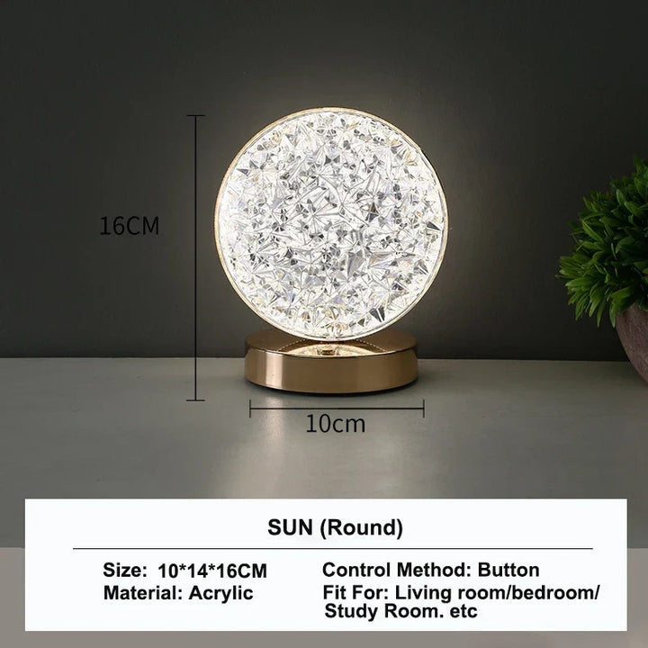 Stellora | 3D Crystal LED Night Light | Rechargeable Touch Dimming Lamp