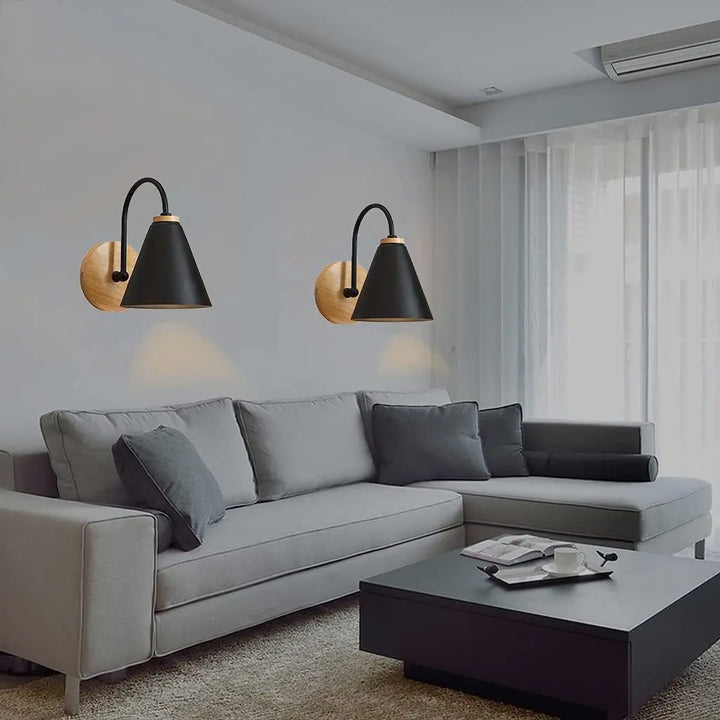 Nordic Beam | Scandinavian Wood &amp; Iron Wall Light