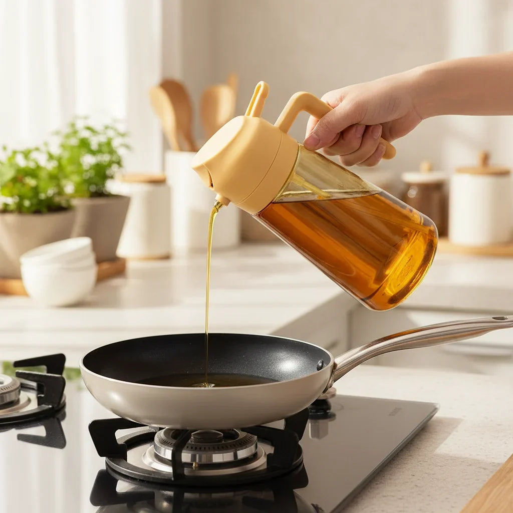 Oil Dispenser Bottle Glass Olive Oil Sprayer Cooking