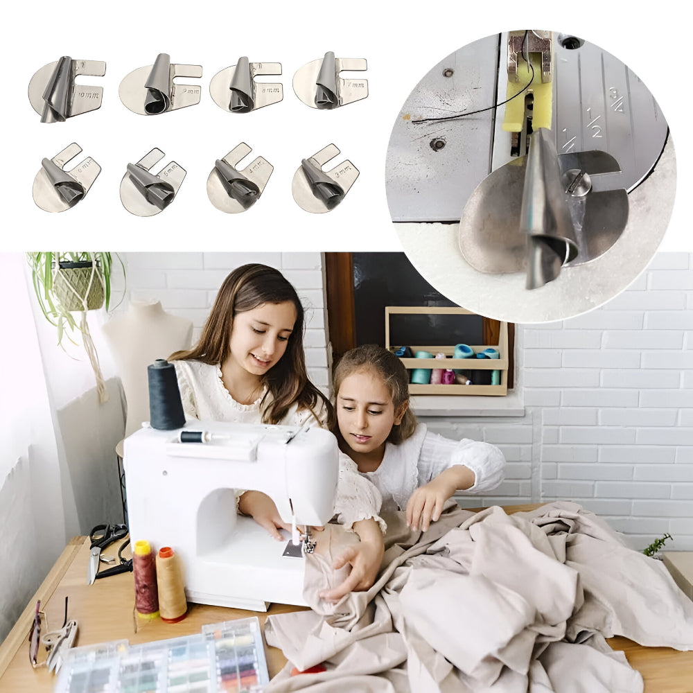 Sewing Hemmer Foot Stainless Steel Rolled Hem Tool Set