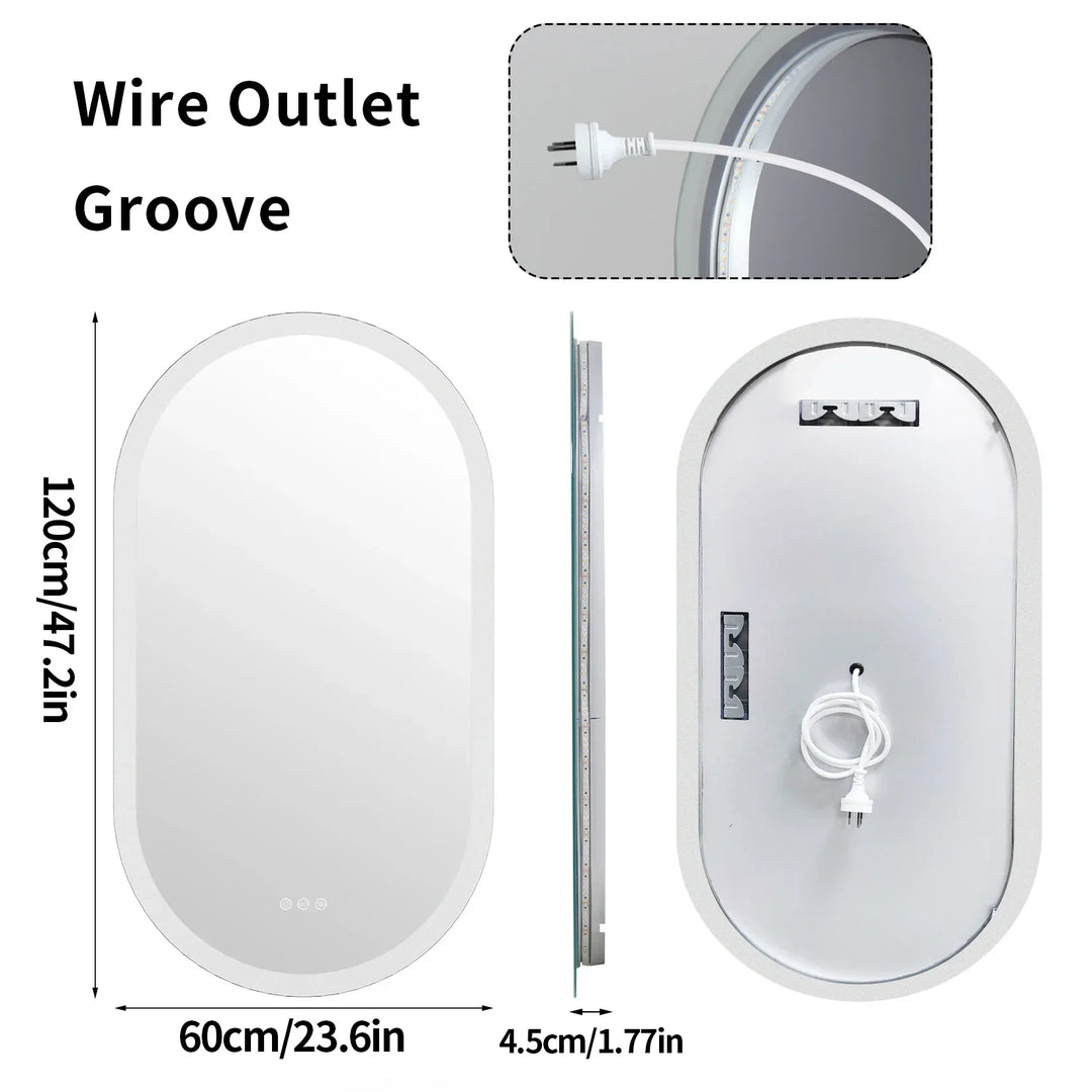 LumoOval | Oval LED Bathroom Mirror | Anti-Fog &amp; Dimmable Backlit Design