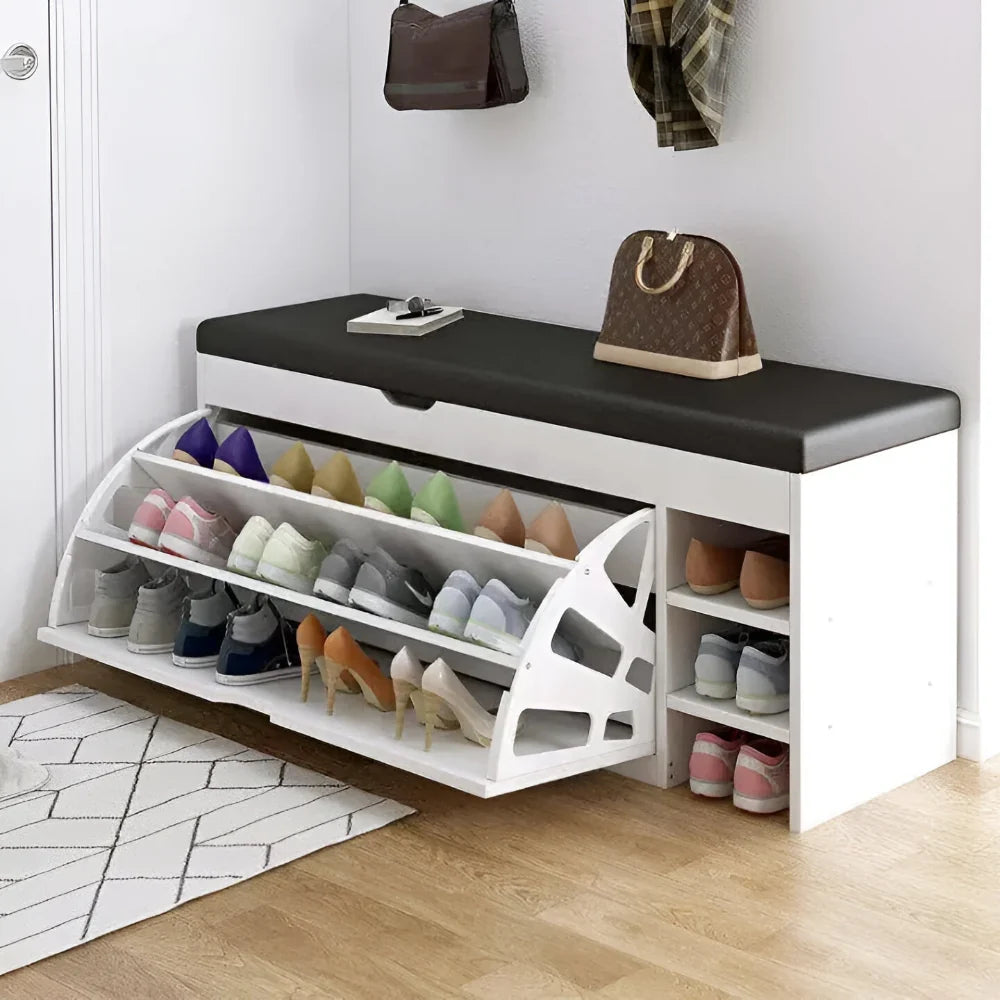 Shoe Rack Bench Storage Cabinet Fold Design