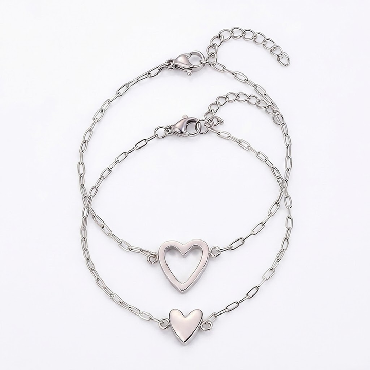 Bracelet Adjustable Heart Chain Matching Couple jewelry