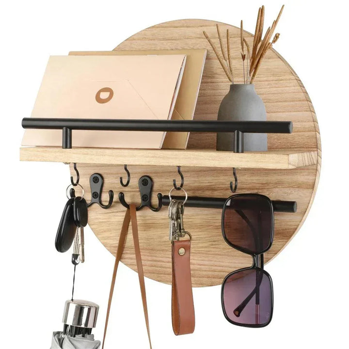 Round Wooden Key Holder | Stylish &amp; Eco-Friendly Wall Organiser