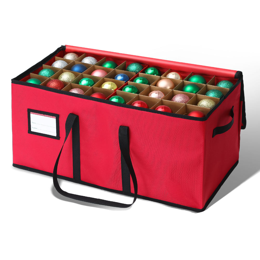Storage Box Ornament Organizer 3 Trays 600D Oxford