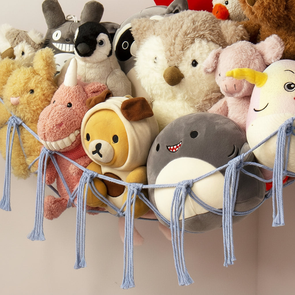 Hanging Toy Storage Hammock Macrame Organizer Stuffed Animals Decor
