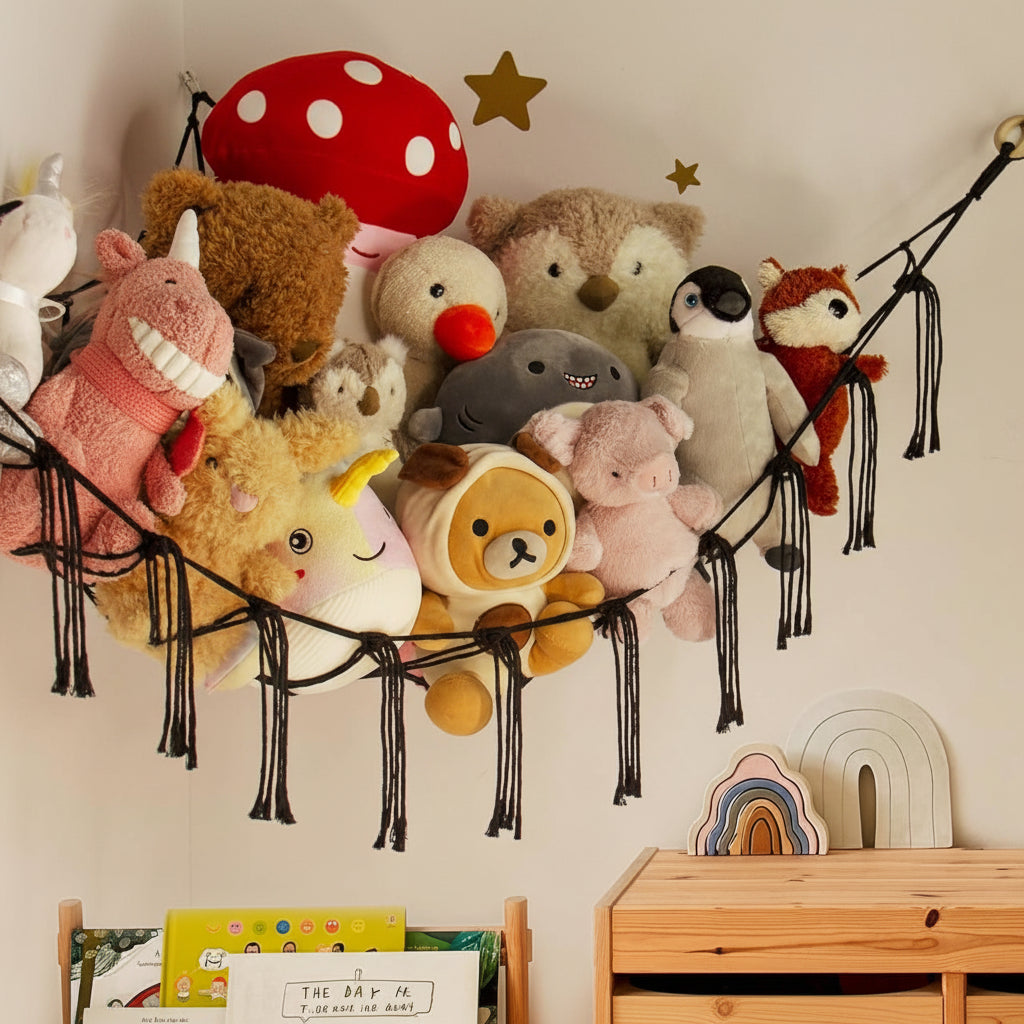 Hanging Toy Storage Hammock Macrame Organizer Stuffed Animals Decor