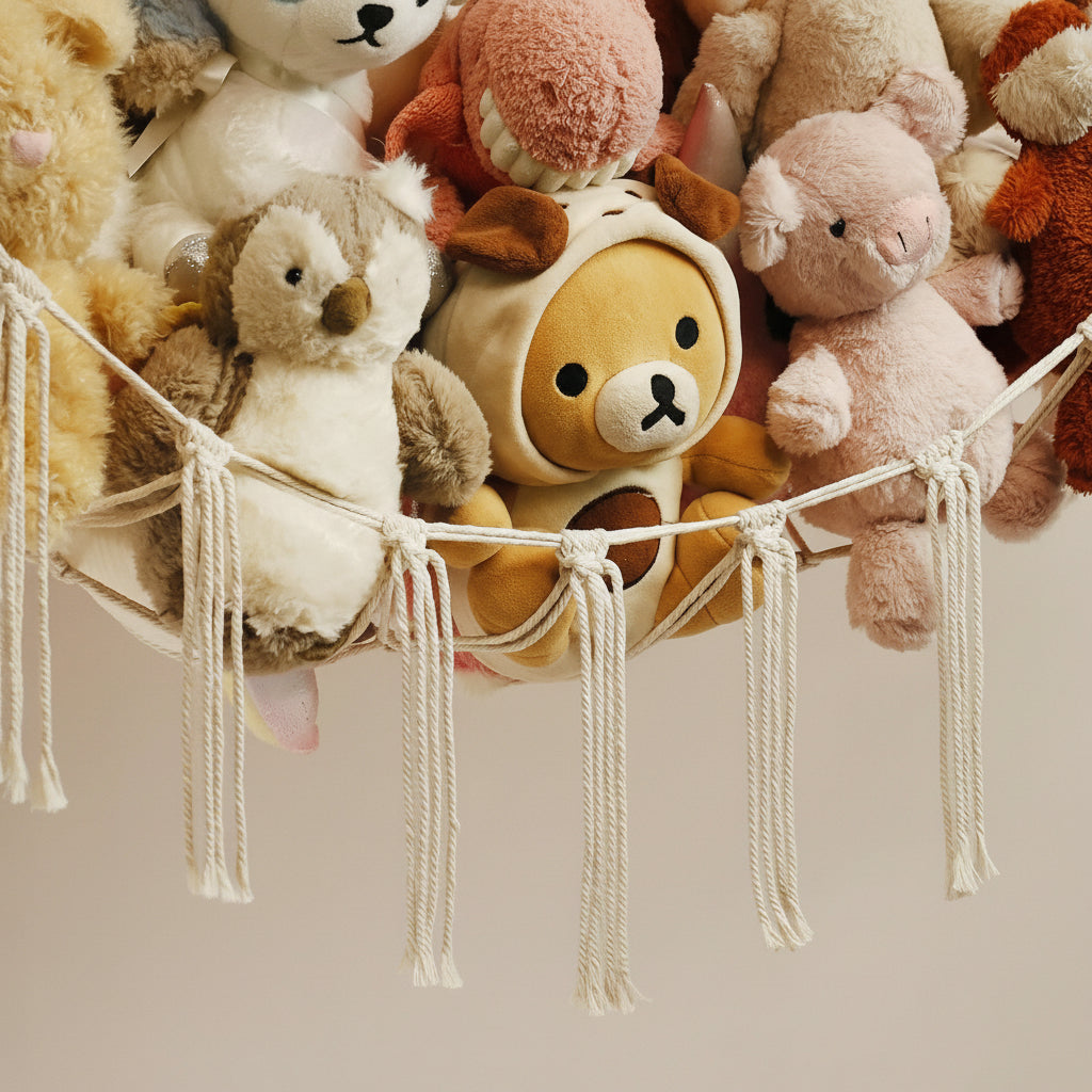 Hanging Toy Storage Hammock Macrame Organizer Stuffed Animals Decor